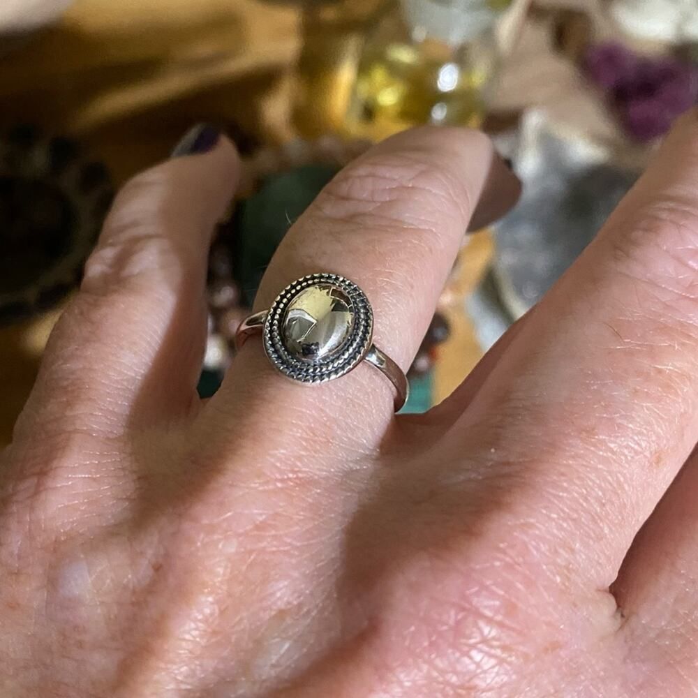 Sterling Silver Oval Vintage High Polished Dome Ring Trending Ajustable